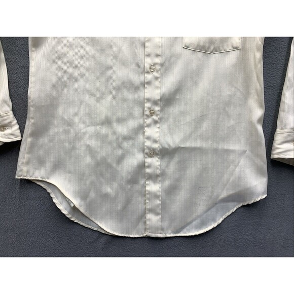 Vintage Career Club Button Up Shirt Striped Design Pocket Made in USA Size 15 - Picture 9 of 16